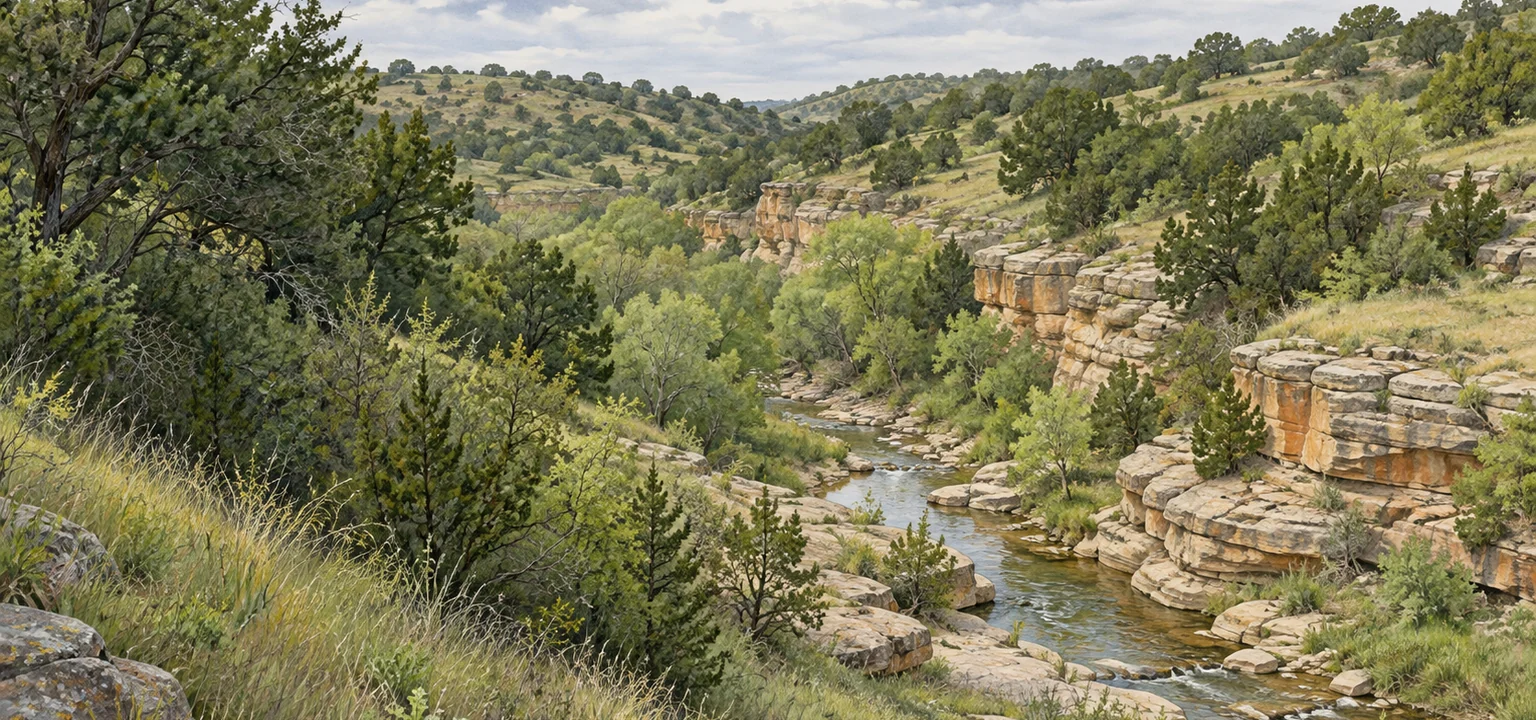 Horsethief Canyon at Kanopolis State Park near Marquette, Kansas.